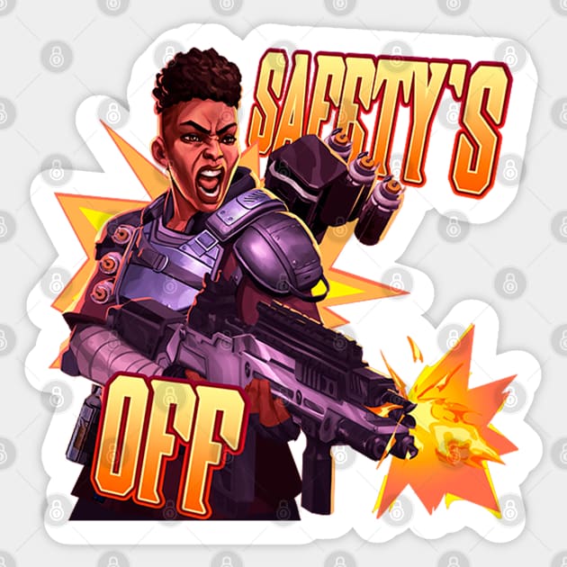 Bangalore - Safety's Off Sticker by Paul Draw